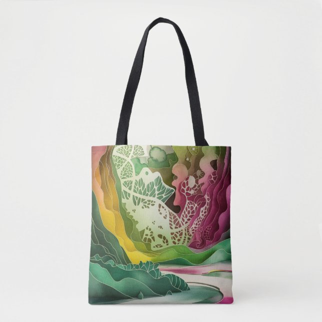 Colourful Path Shopping Errand Tote Bag (Front)