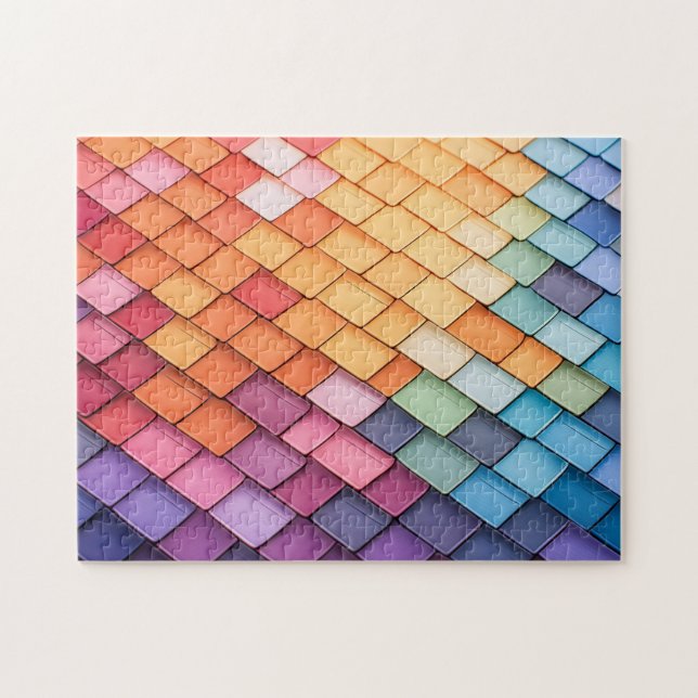Colourful Pattern Art Photo Puzzles Brick Internet (Horizontal)