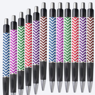 Colourful Pattern Black Ink Pen