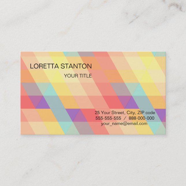 Colourful pattern business card (Front)