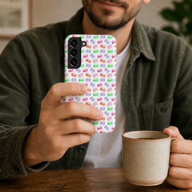 Colourful Pattern Cookies Macarons Dessert Samsung Galaxy S22+ Case (Colorful Pattern Cookies Macarons Dessert Samsung Galaxy Case)