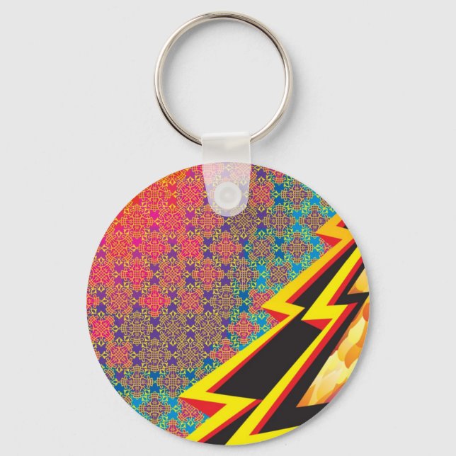 Colourful Pattern Creation "Flash Gordon" Keychain (Front)