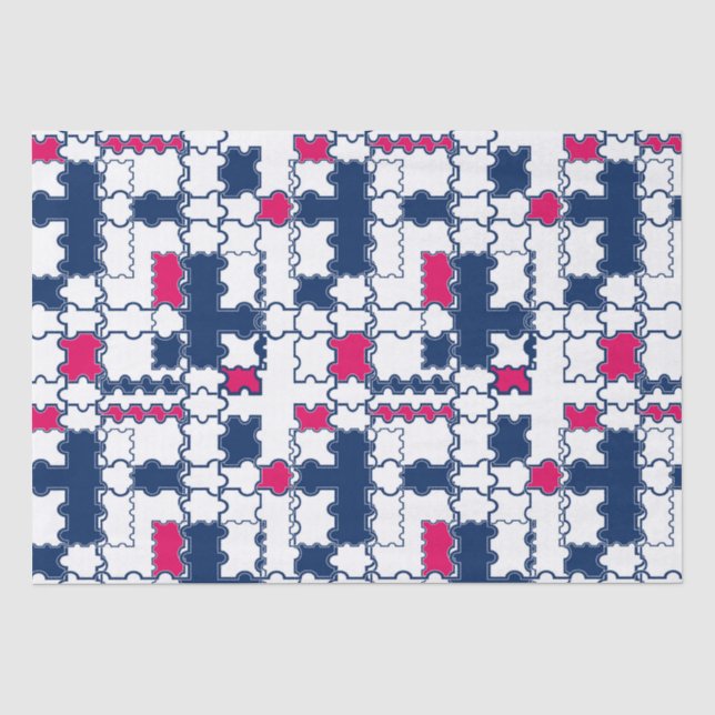 Colourful pattern , elegant , blue plaid , blue an tissue paper (Front)