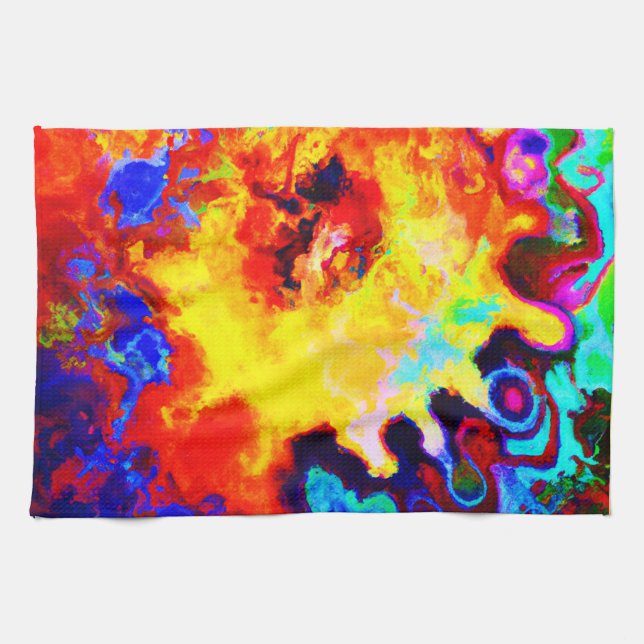 Colourful Pattern Explosion Kitchen Towel (Horizontal)