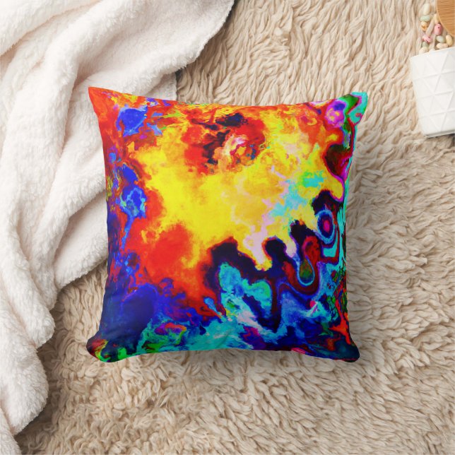 Colourful Pattern Explosion Throw Pillow (Blanket)