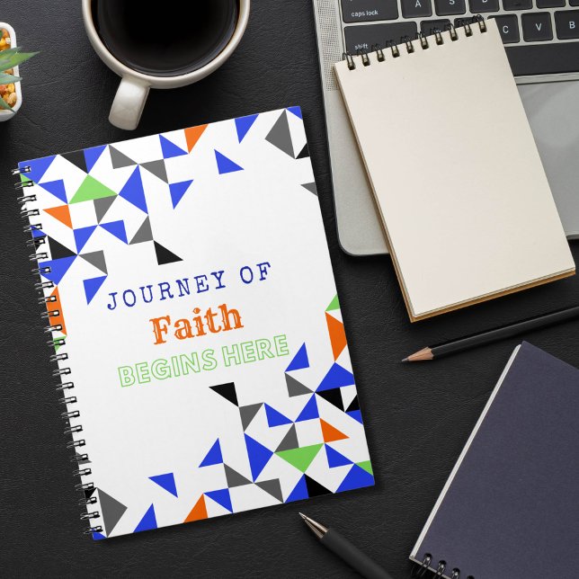 Colourful Pattern Faith Inspirational Quote Notebook (Creator Uploaded)