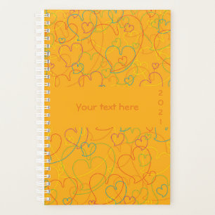 Colourful Pattern - Hearts Net Pumpkin Blossom Planner