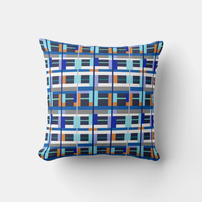 Colourful Pattern Line Stripes Throw Pillow Cushio (Front)