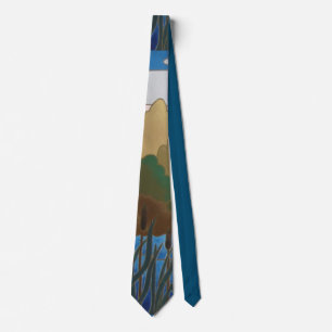 colourful pattern of landscape abstract art tie