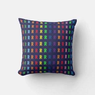 colourful pattern of name initial letters outdoor pillow
