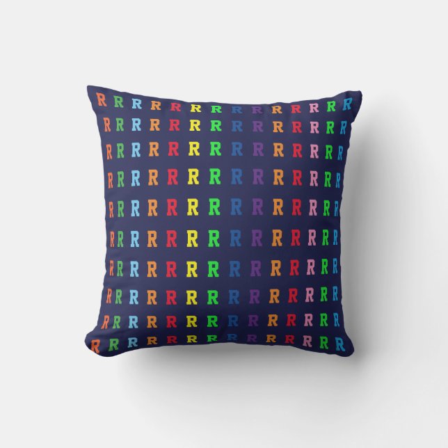 colourful pattern of name initial letters outdoor pillow (Front)