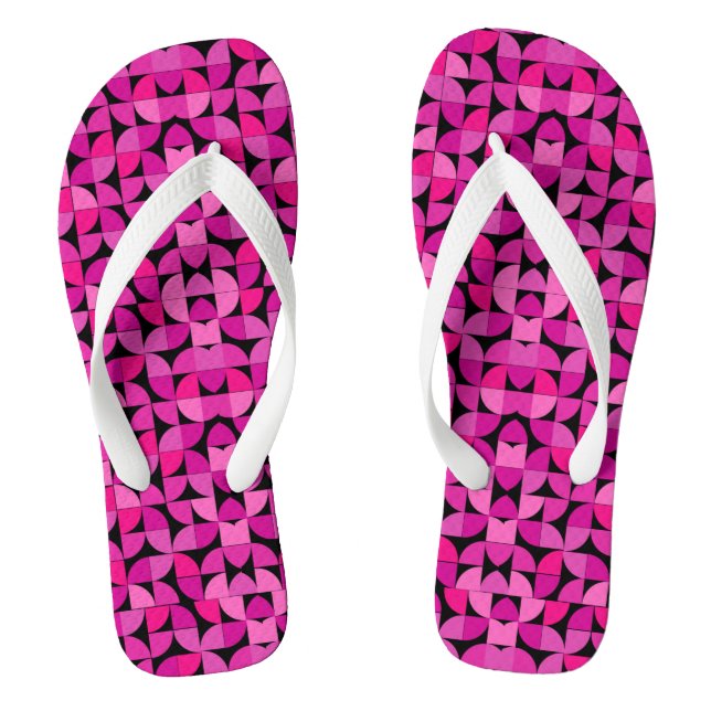 Colourful Pattern, Pink, Rose, Floral Pattern   Flip Flops (Footbed)