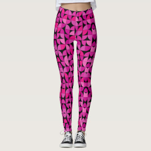 Colourful Pattern, Pink, Rose, Floral Pattern Leggings