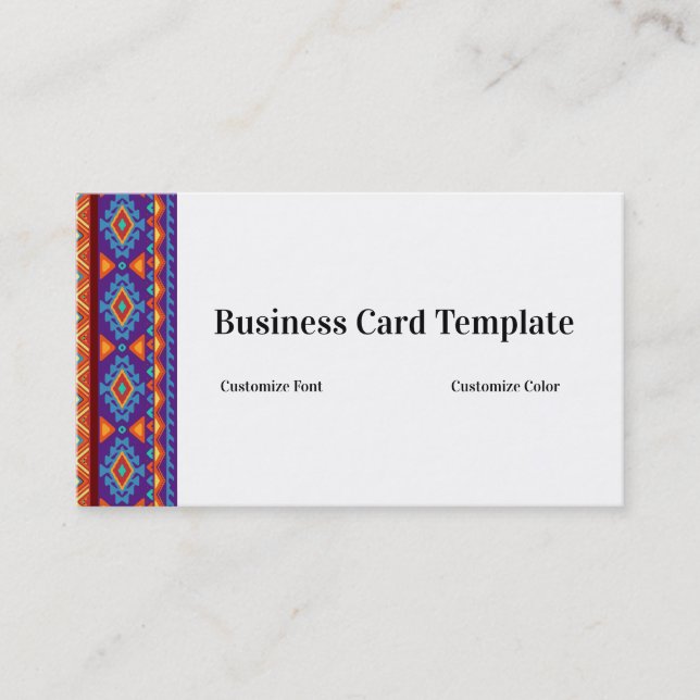 Colourful Pattern Southwestern Business Card (Front)