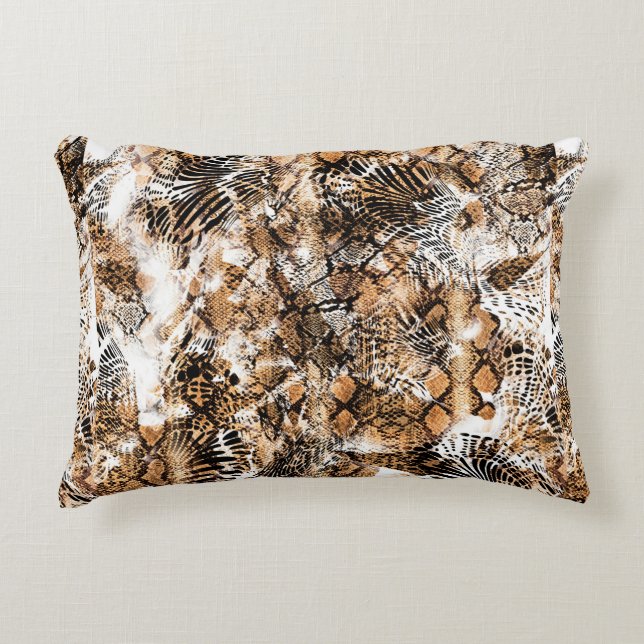 Colourful Pattern Study, Leopard, Zebra, Camouflag Accent Pillow (Front)