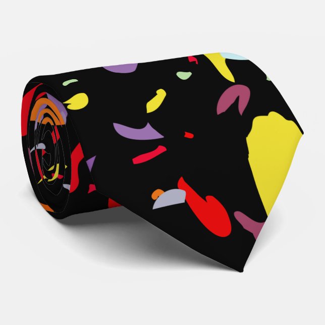 Colourful Pattern  Tie (Rolled)