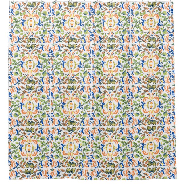Colourful pattern Victorian Britian floral green (Front)