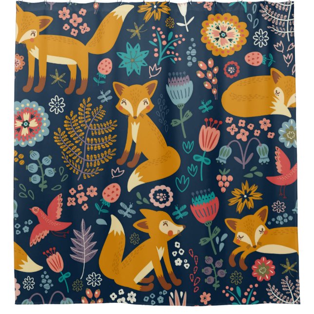 Colourful pattern with a foxfox,pattern,forest,fal (Front)