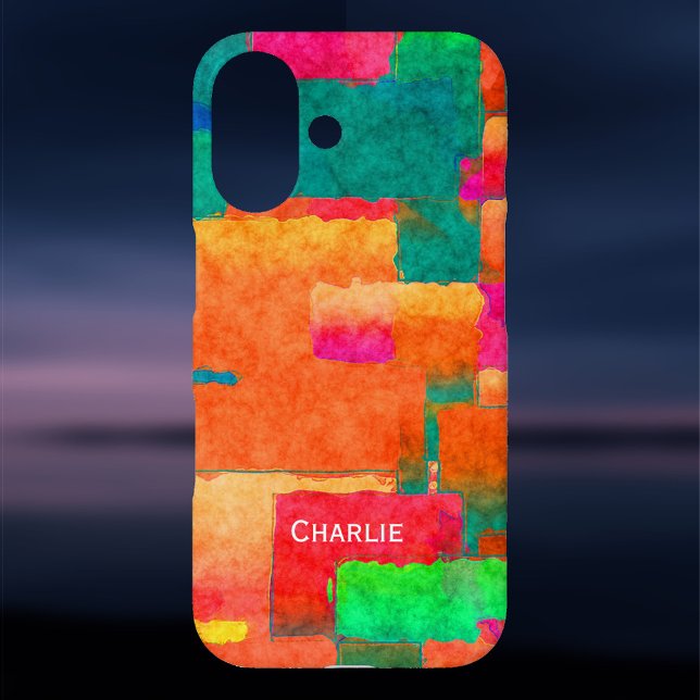 Colourful Pattern with Personalised Name Case-Mate iPhone Case (Creator Uploaded)
