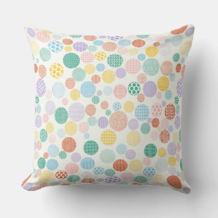 Colourful Patterned Circle Throw Pillow