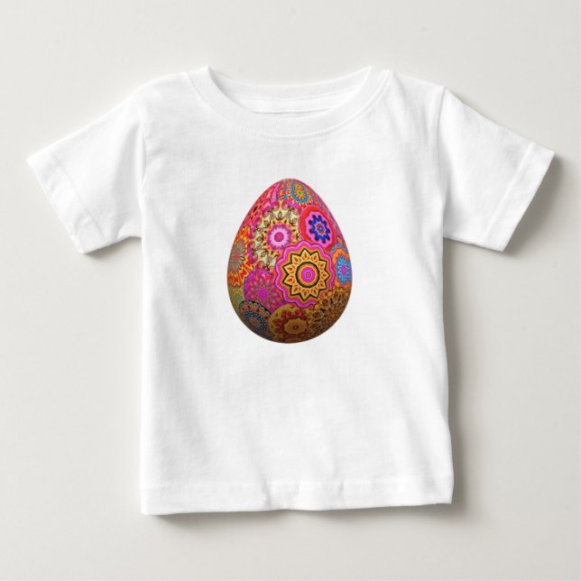 Colourful patterned Easter egg Baby T-Shirt (Front)