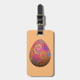 Colourful patterned Easter egg Luggage Tag
