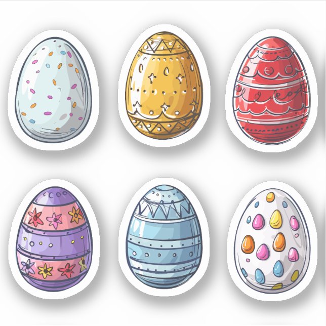 Colourful Patterned Easter Egg Set (Front)