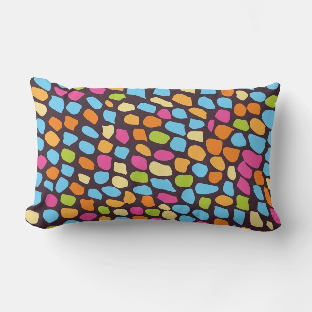 colourful patterned lumbar pillow (Front)
