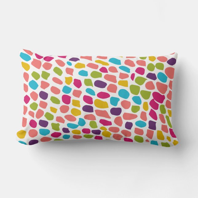 colourful patterned lumbar pillow (Front)
