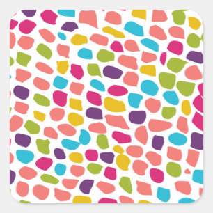 colourful patterned square sticker