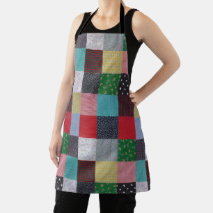 colourful patterned squares vintage patchwork apron