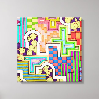 Colourful Patterns and Negative Space Canvas Print