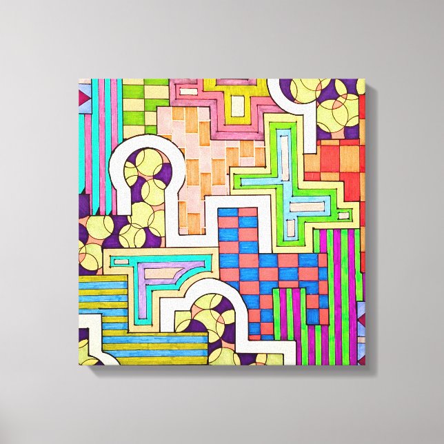 Colourful Patterns and Negative Space Canvas Print (Front)