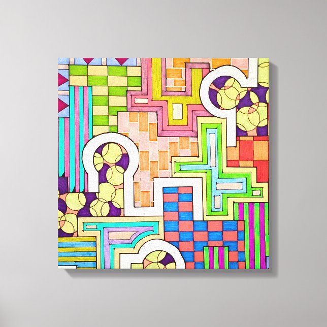 Colourful Patterns and Negative Space Canvas Print (Front)