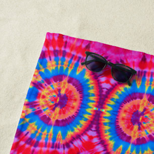 Colourful Patterns Tie-dye bohemian Beach Towel