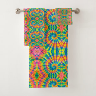 Colourful Patterns Tie-dye Hippie Bath Towel Set