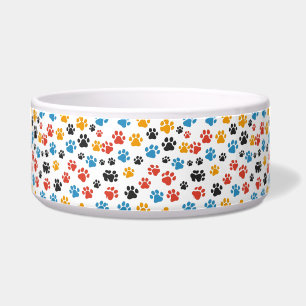 Colourful Paw Dog Bowl