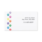 Colourful Paw Prints Border Business Card