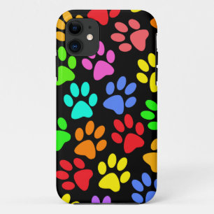 Colourful Paw Prints Collage iPhone 11 Case