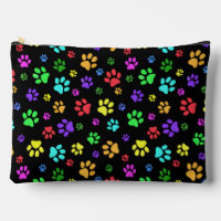 Colourful Paw Prints Design Accessory Bag