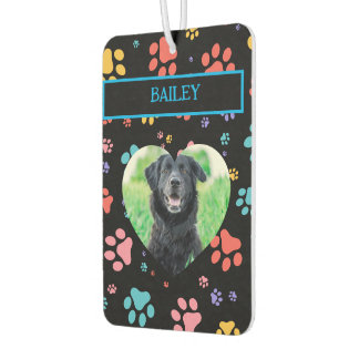 Colourful Paw Prints Dog Photo Air Freshener