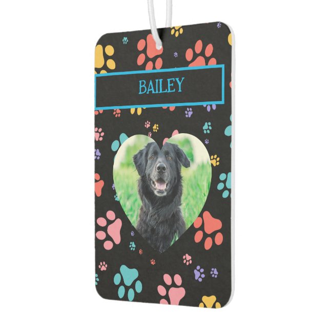 Colourful Paw Prints Dog Photo Air Freshener (Left)