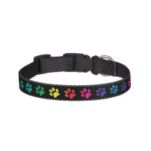 Colourful Paw Prints on Black