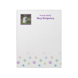 Colourful Paw Prints with Photo Frame Notepad