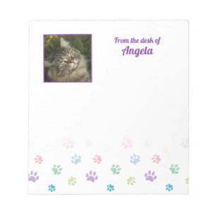 Colourful Paw Prints with Photo Frame Notepad