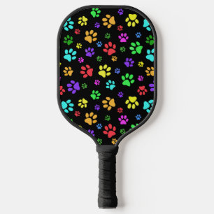 Colourful Paw PrintsDesign Pickleball Paddle