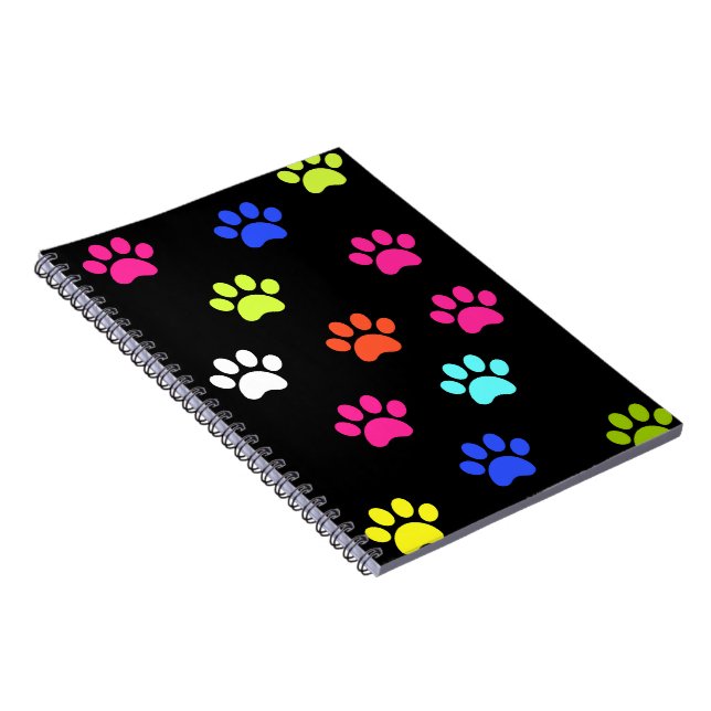 Colourful Pawprints Notebook (Right Side)