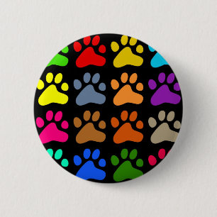 Colourful Paws 2 Inch Round Button