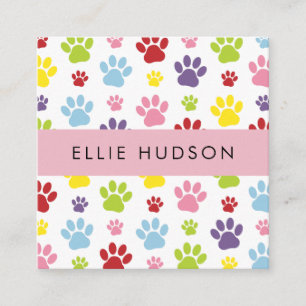Colourful Paws, Dog Groomer, Dog Walker, Pet Shop Square Business Card