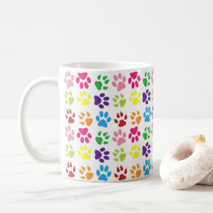 Colourful Paws, Dog Paws, Cat Paws Coffee Mug